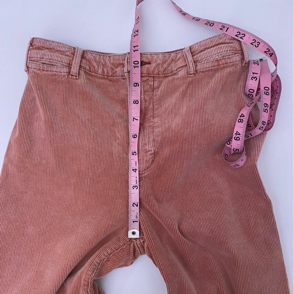 Anthropologie || Pilcro Ultra High-Rise Wide Leg Cropped Corduroy Pants Pink 26 - Picture 7 of 10